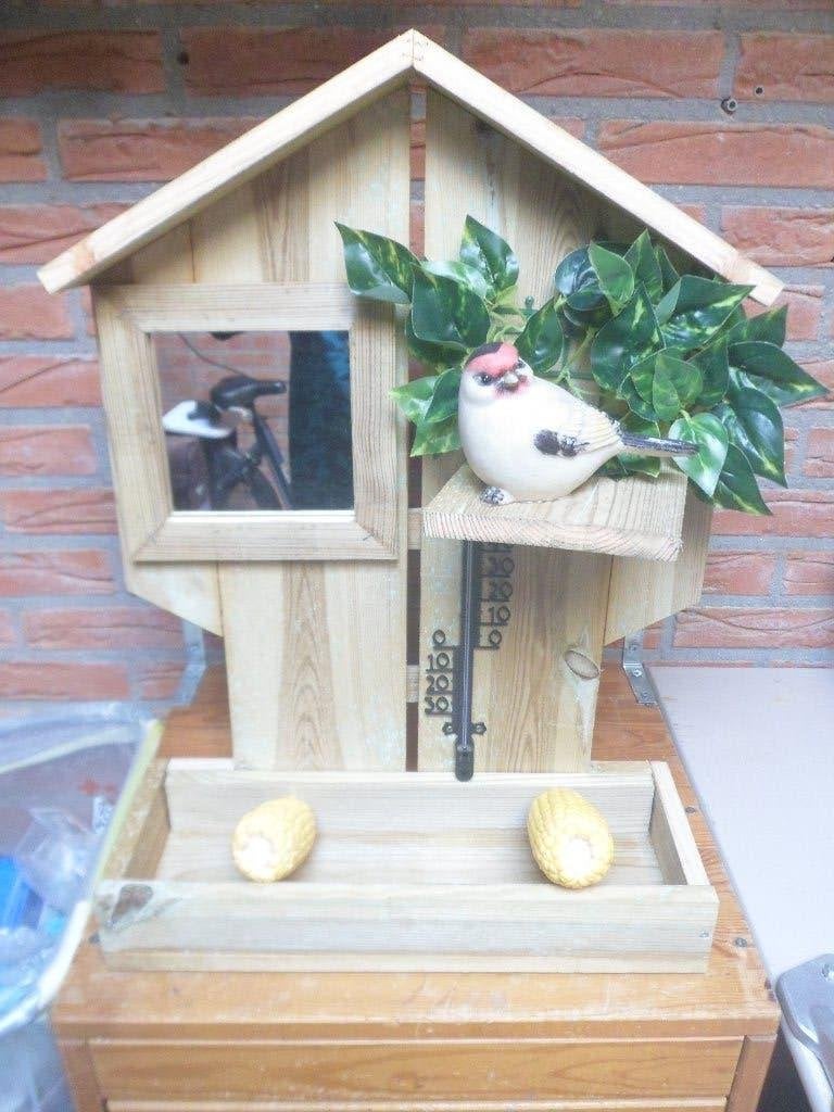 Houten tuindecoratie/ voederstation vogels, Tuin en Terras, Ophalen, Nieuw