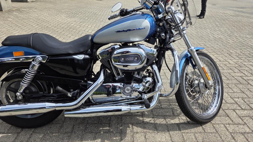 Harley-Davidson Sportster 1200 Custom - Blauw/Zilver, Motoren, Motoren | Harley-Davidson, 2 cilinders, Gebruikt, Particulier, Meer dan 35 kW
