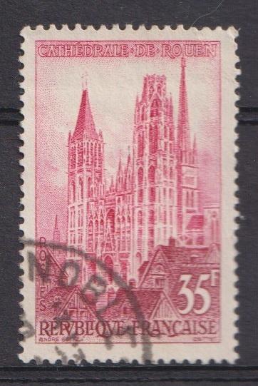 Frankrijk 1957 Kathedraal Rouen, Verzenden, Gestempeld, Plaats of Gebouw