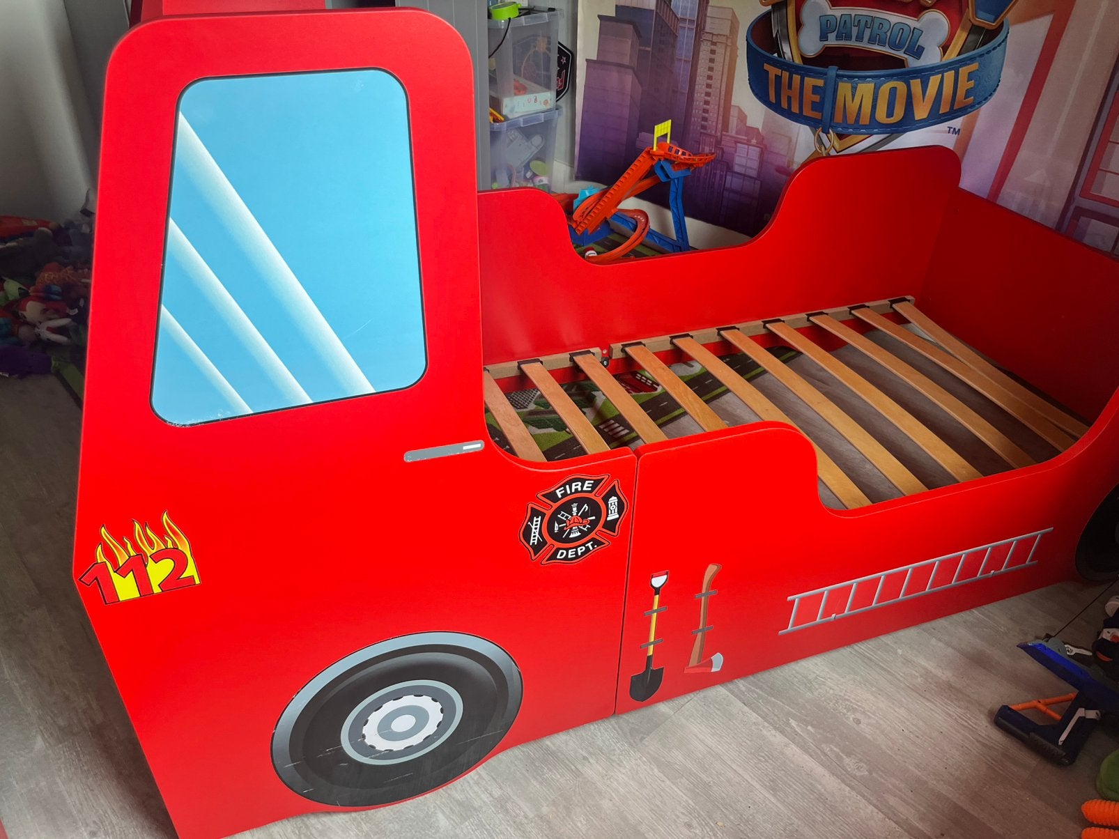 Bed brandweer, Ophalen, Zo goed als nieuw, Eenpersoons, Hout