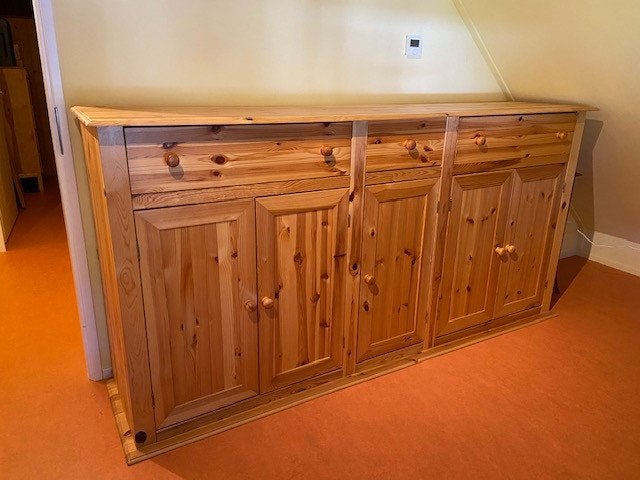 Grote ladekast van massief grenenhout, Huis en Inrichting, Kasten | Ladekasten, Ophalen, 100 tot 150 cm, Zo goed als nieuw, 3 of 4 laden