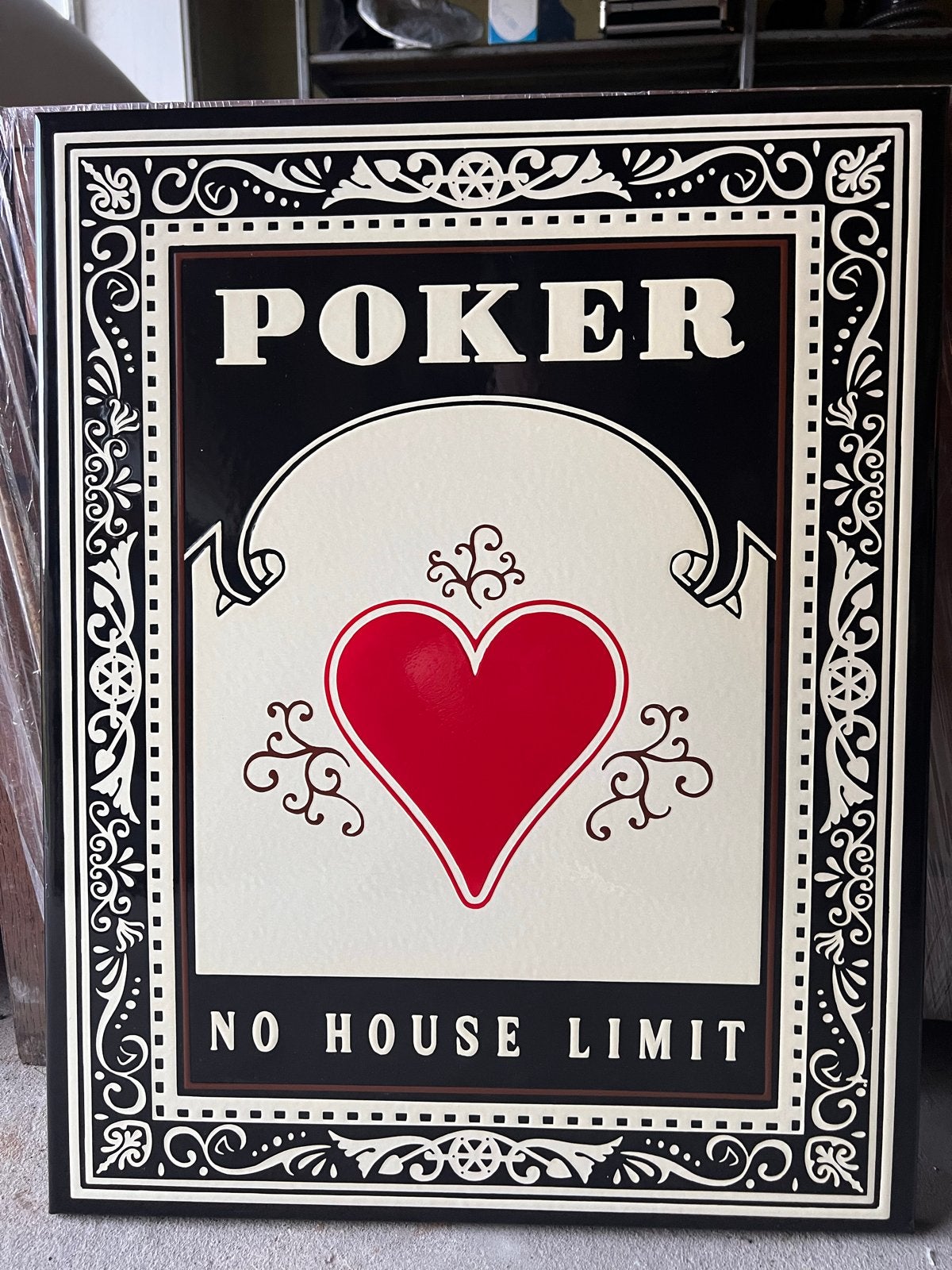 Nieuw Emaille Bord - Poker 'No House Limit' - 48x60 cm, Ophalen of Verzenden