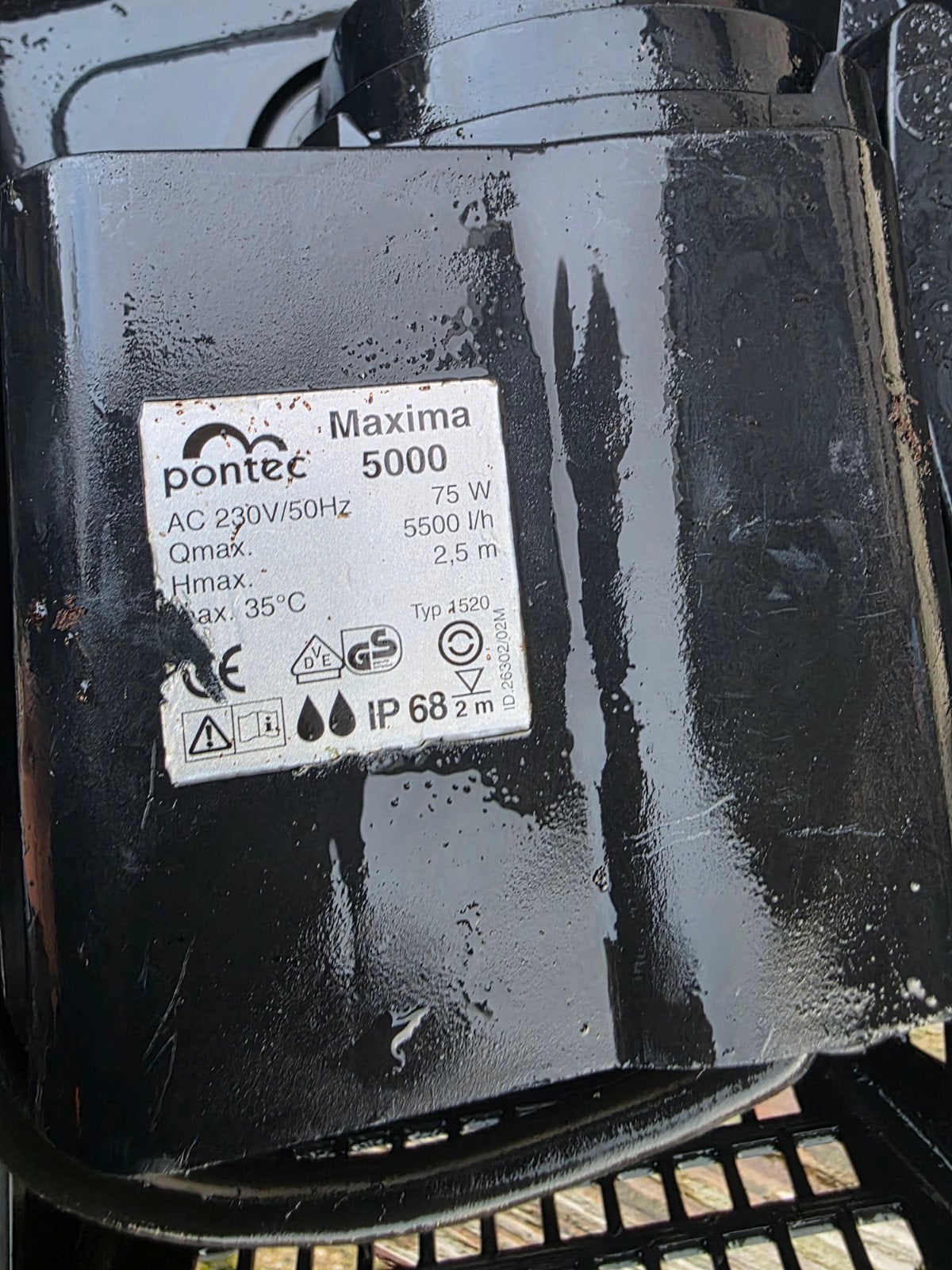 Pontec Maxima 5000 75W, 5500 l/h, Ophalen of Verzenden, Gebruikt, Vijverpomp