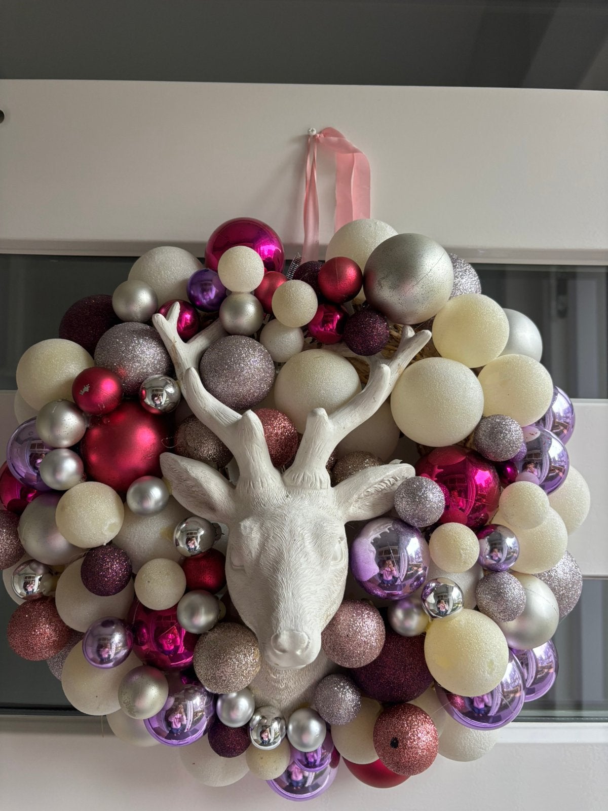 Kerstkrans eigengemaakte, Huis en Inrichting, Ophalen of Verzenden, Zo goed als nieuw, Krans, Kunststof