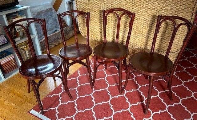 7 retrostoelen, 3 met armleuning, Ophalen, Gebruikt, Bruin, Thonet
