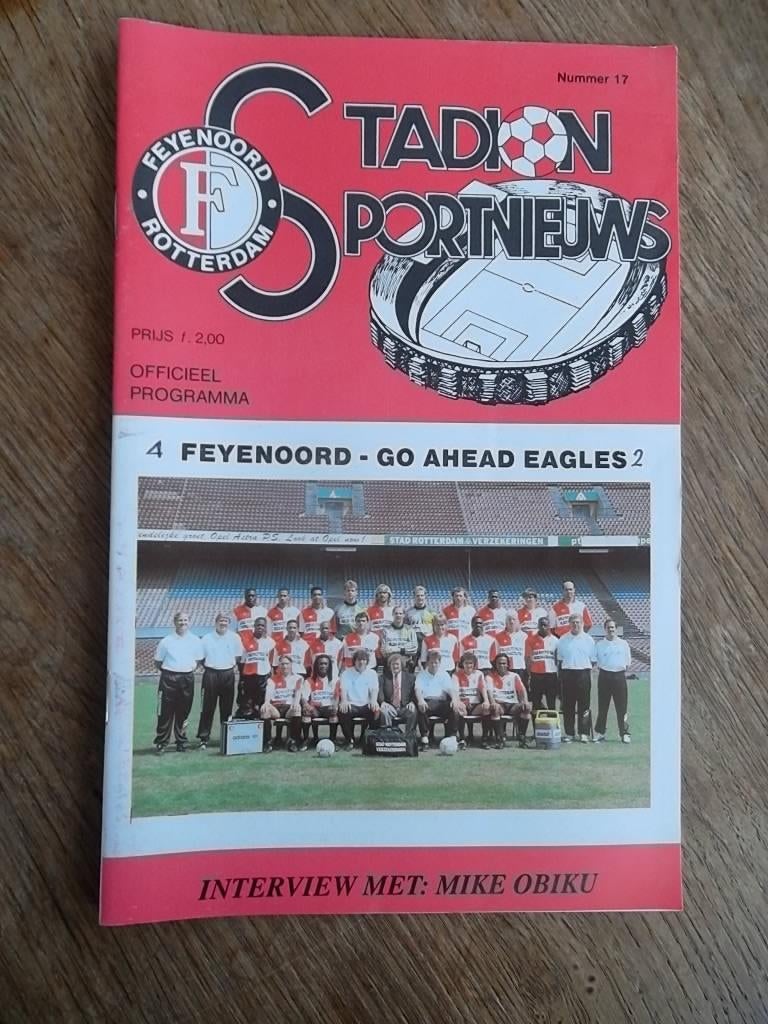 Programmablad Feyenoord-Go Ahead Eagles 28 februari 1993, Boeken, Ophalen of Verzenden, Gelezen