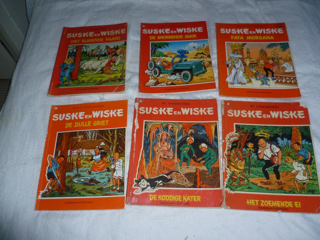 Suske en Wiske nrs: 73, 74, 75, 78, 93 en 96, Meerdere comics, Ophalen, Gelezen, Europa
