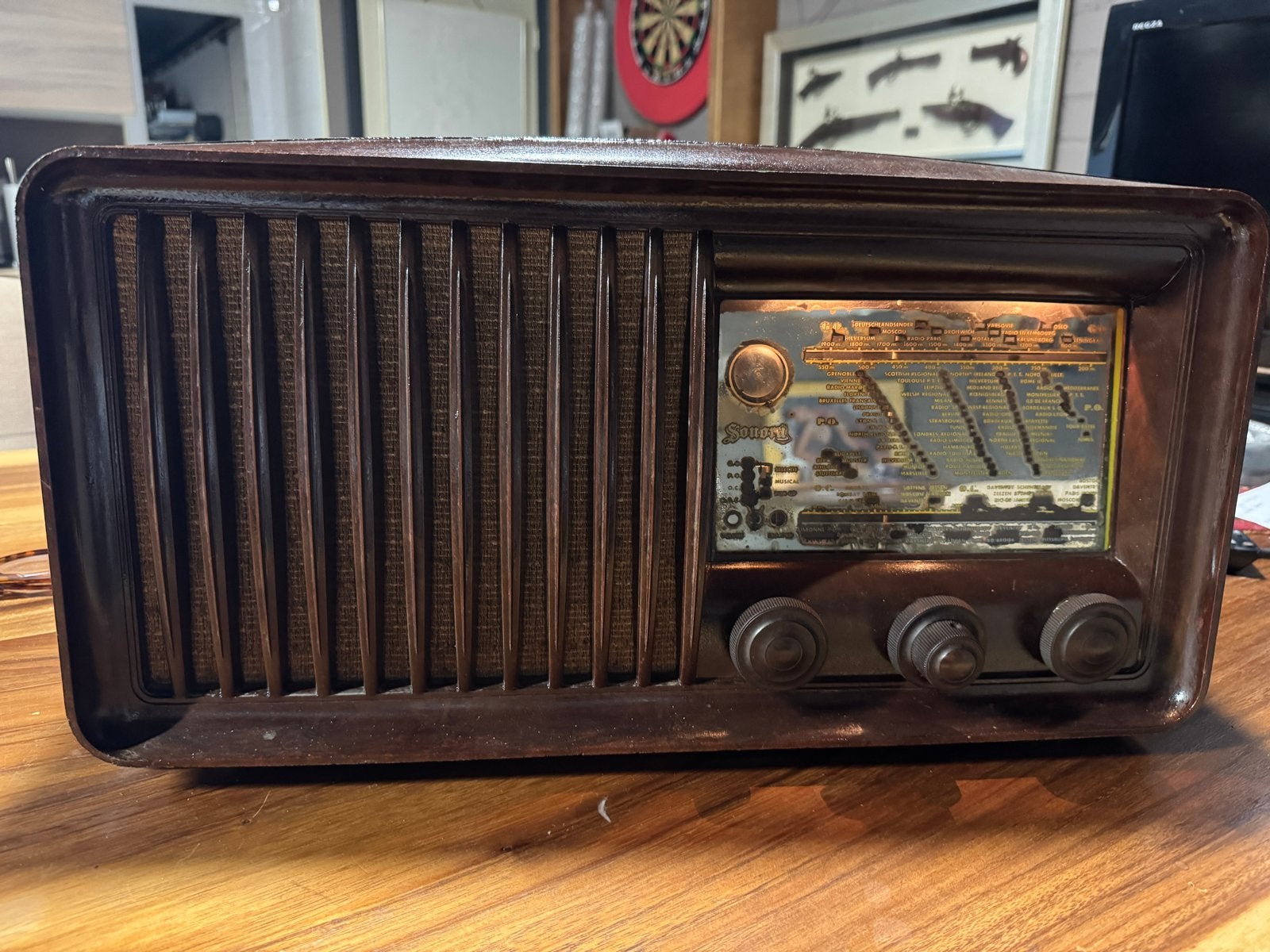 Sonora Excellence 3 Bakelieten Radio (ca. 1945-1947), Overige merken, Gebruikt, Ophalen of Verzenden, Sonora