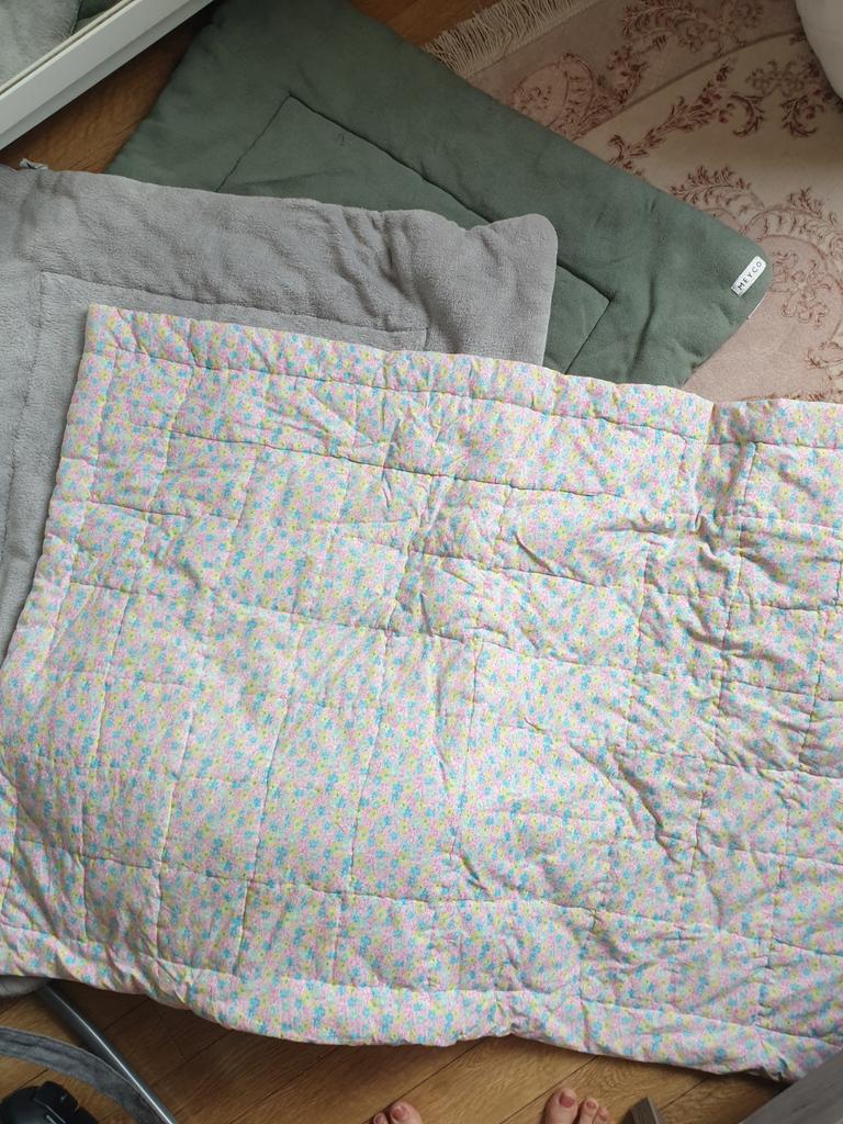 3 Boxkleden: Grijs, Groen & Vintage Patchwork/Bloemenprint, Ophalen of Verzenden, Gebruikt