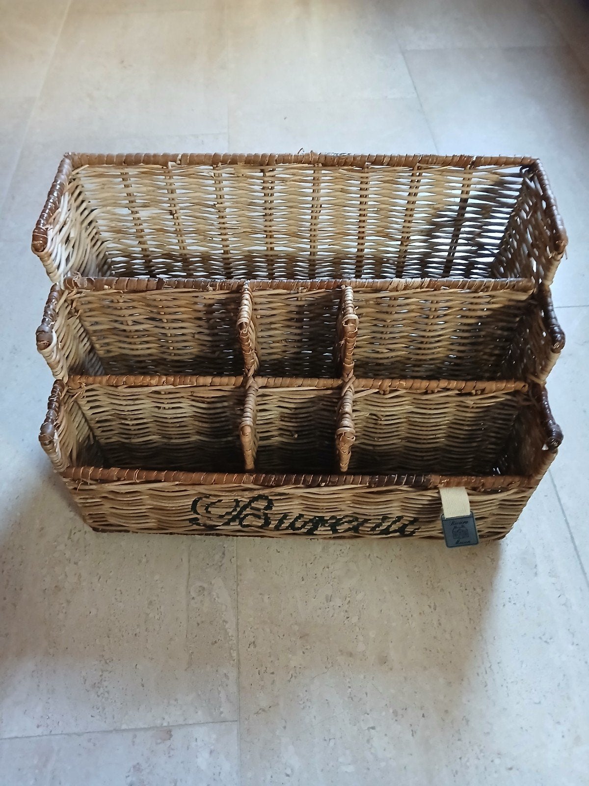 Rotan bureau-organizer met 7 vakken van Rivièra Maison, Ophalen of Verzenden, Zo goed als nieuw, Bruin, Natuurlijk materiaal