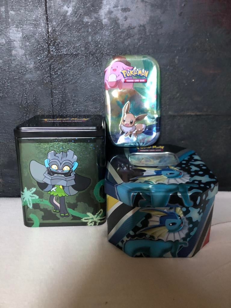 Pokémon TCG Blikken - Eevee, Vaporeon, Bronzong, Ophalen of Verzenden, Gebruikt, Overige typen