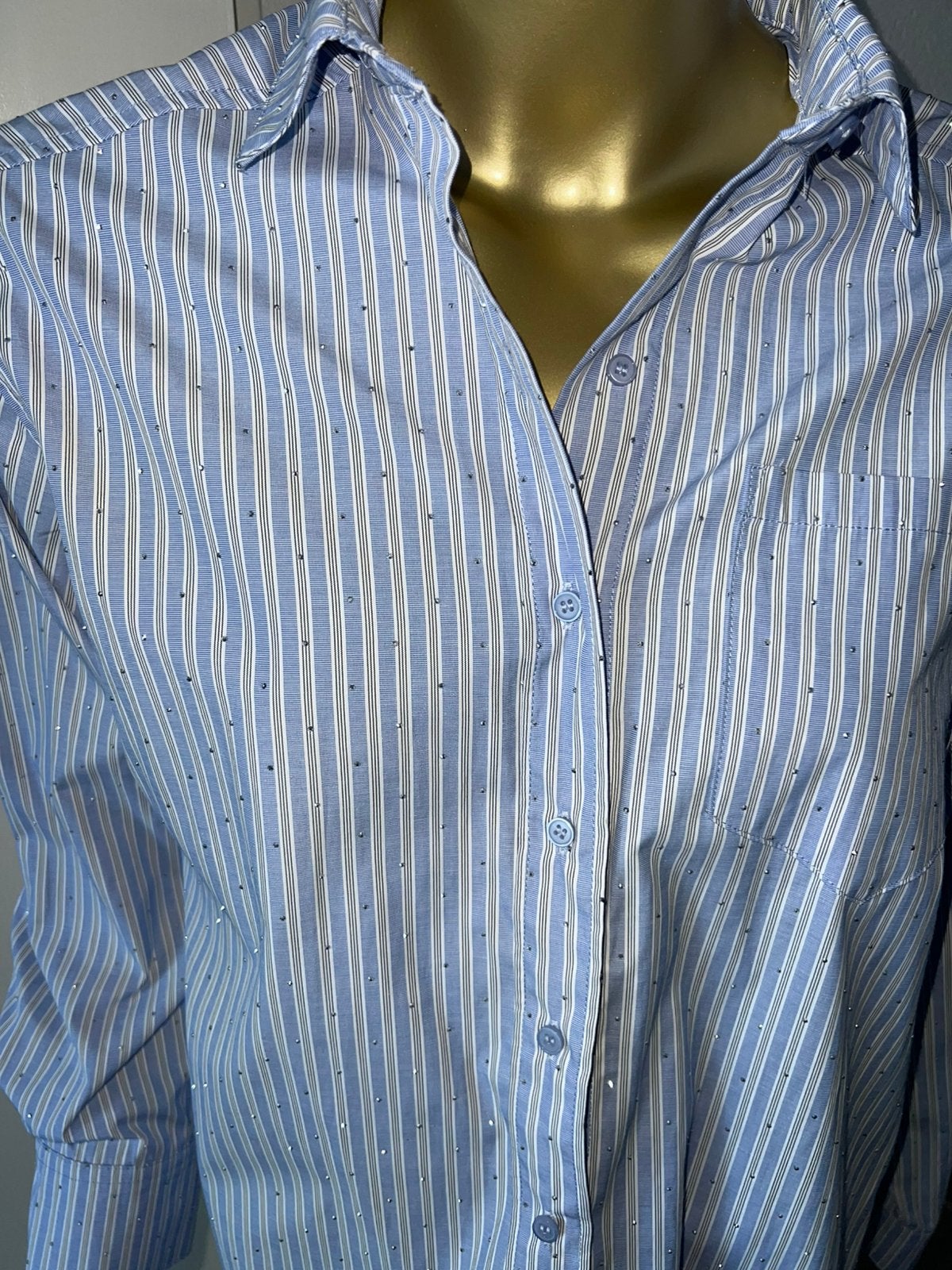 Neo Noir Dalma GLITTER blouse mt 34 valt ruim, Ophalen of Verzenden, Nieuw, Maat 36 (S), Blauw