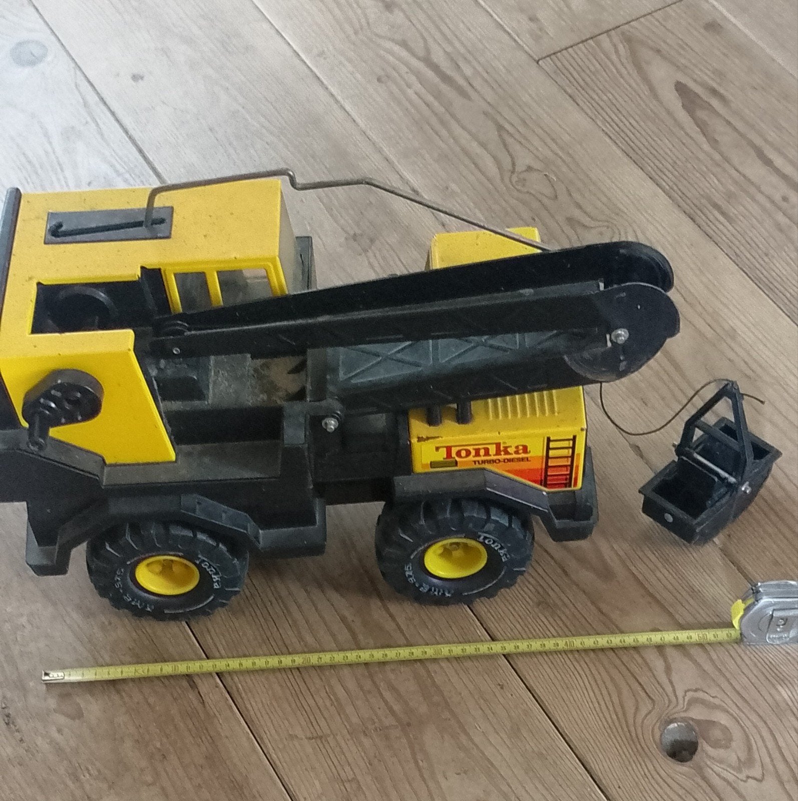 Vintage Tonka Turbo Diesel Kraanwagen en Kiepwagen, Ophalen of Verzenden, Gebruikt