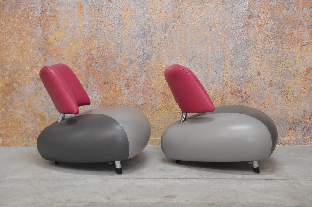 Als NIEUW! 2 leren Leolux Pallone design fauteuils, Huis en Inrichting, Leolux, Leolux, 75 tot 100 cm, Ophalen of Verzenden