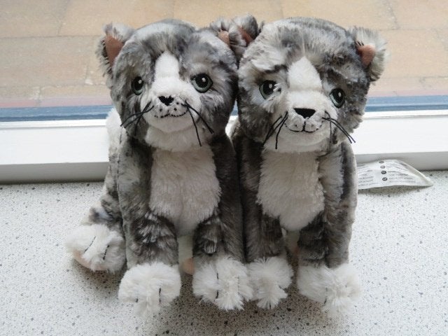 Poes /kat van IKEA Lilleplutt grijs wit gestreept velours, IKEA, Grijs, Ophalen of Verzenden, Zo goed als nieuw