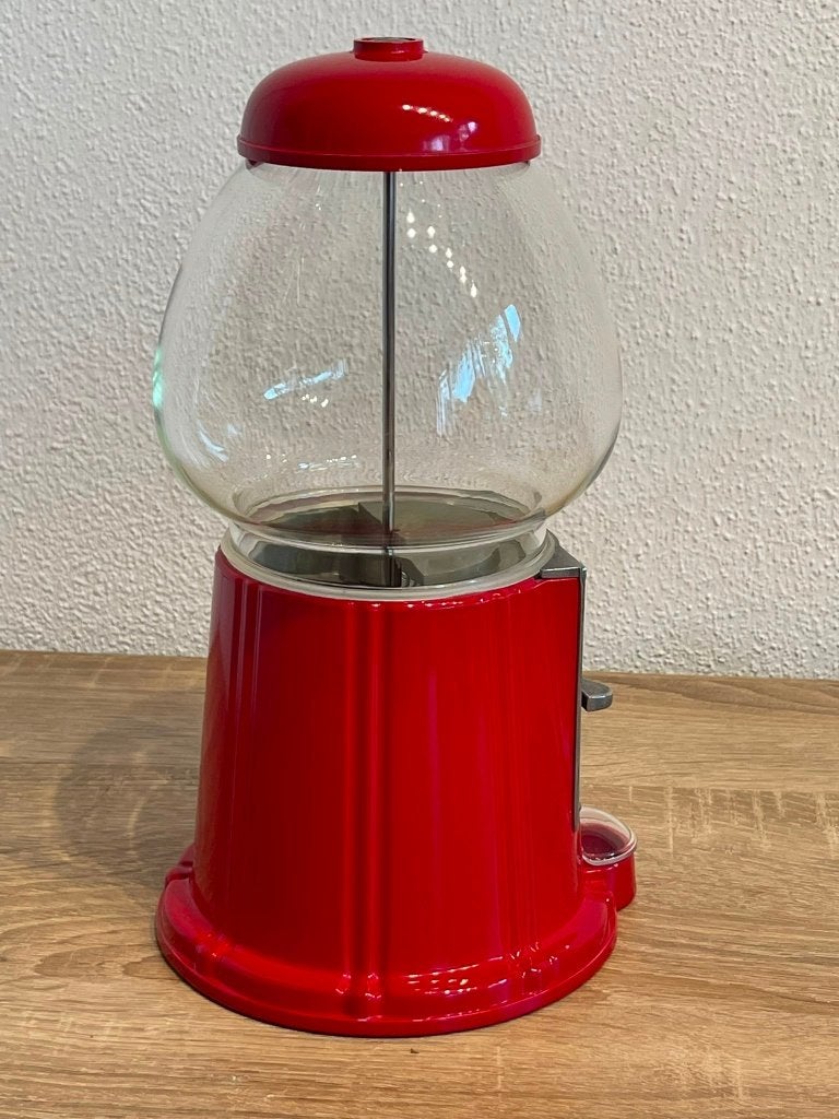 Vintage Retro Kauwgomballenautomaat 50¢ Rood, Metaal, 29 cm, Verzamelen, Ophalen of Verzenden, Huis en Inrichting