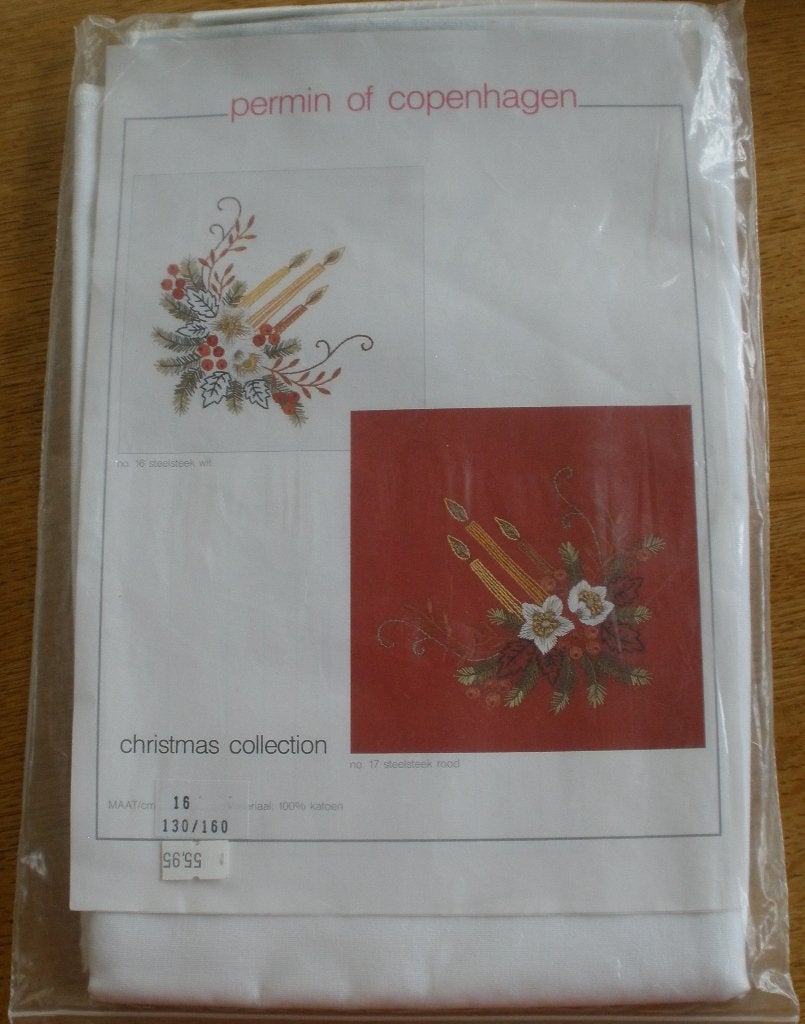 Vintage Permin Kerst Tafelkleed om te borduren, Hobby en Vrije tijd, Borduren en Borduurmachines, Ophalen of Verzenden, Nieuw