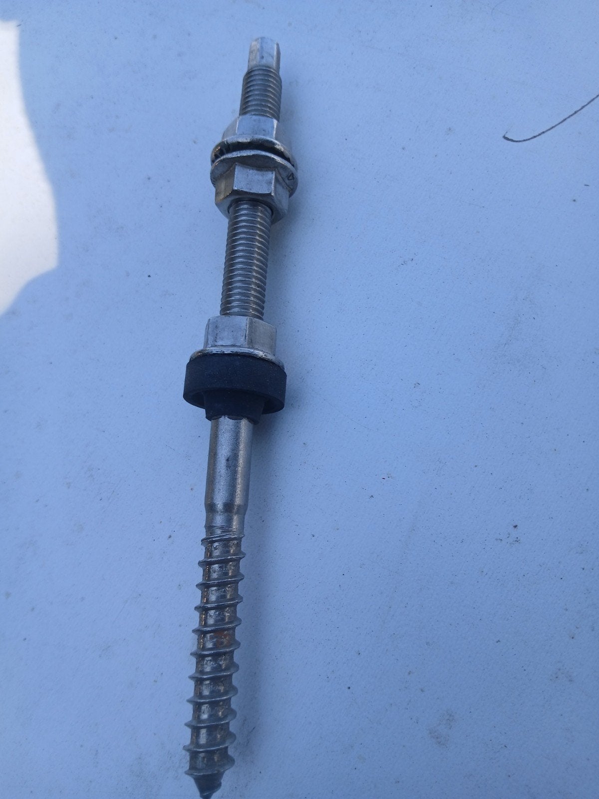 RVS Houtdraadbouten met moeren en ringen, Doe-het-zelf en Verbouw, IJzerwaren en Bevestigingsmiddelen, 100 tot 250 mm, Gebruikt