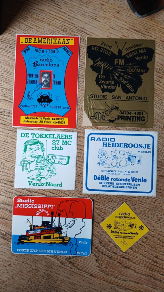 Versch. stickers piraat amateurzenders uit VENLO, Ophalen of Verzenden