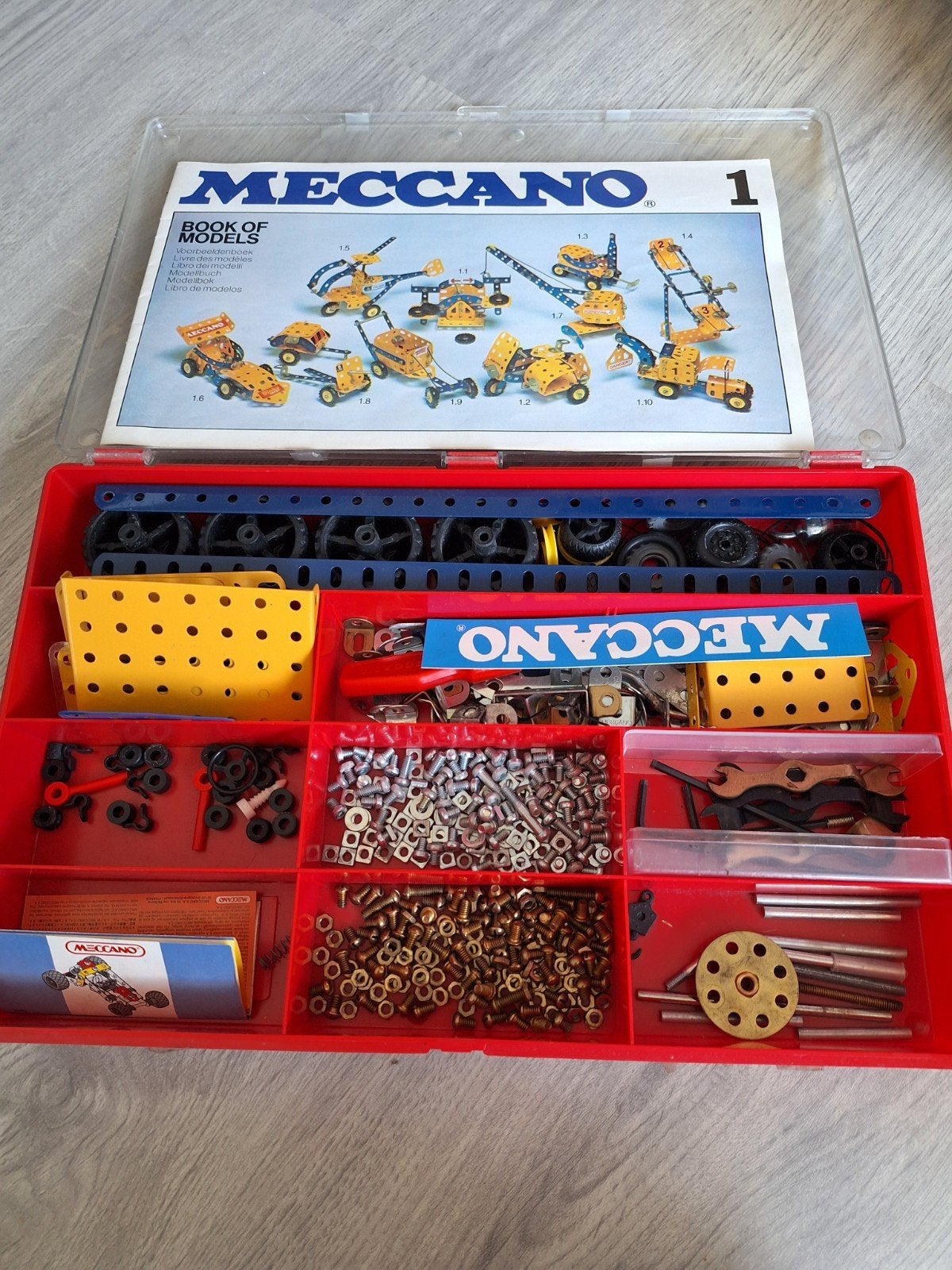 Vintage Meccano Bouwdoos 1 met Boekje, Ophalen of Verzenden, Gebruikt, Overige merken