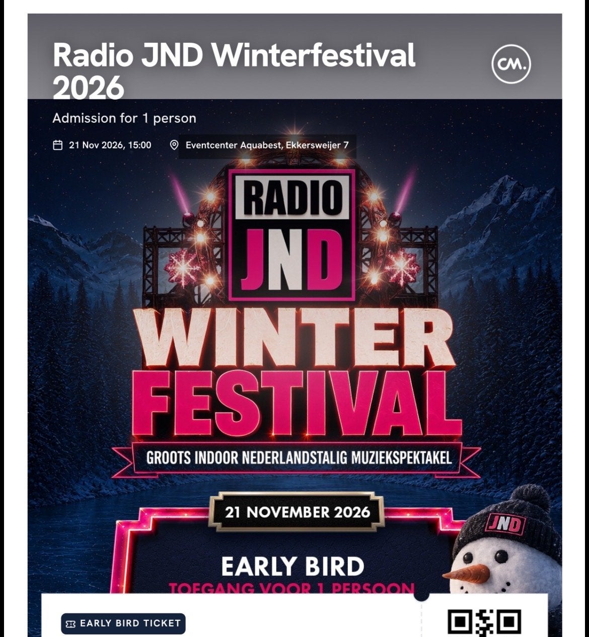 Winters festival, Eén persoon