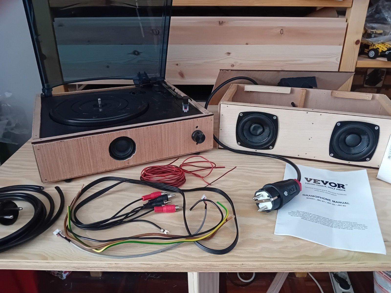 Vevor JBC 01 Platenspeler Bouwpakket met Speakers, Ophalen, Overige merken
