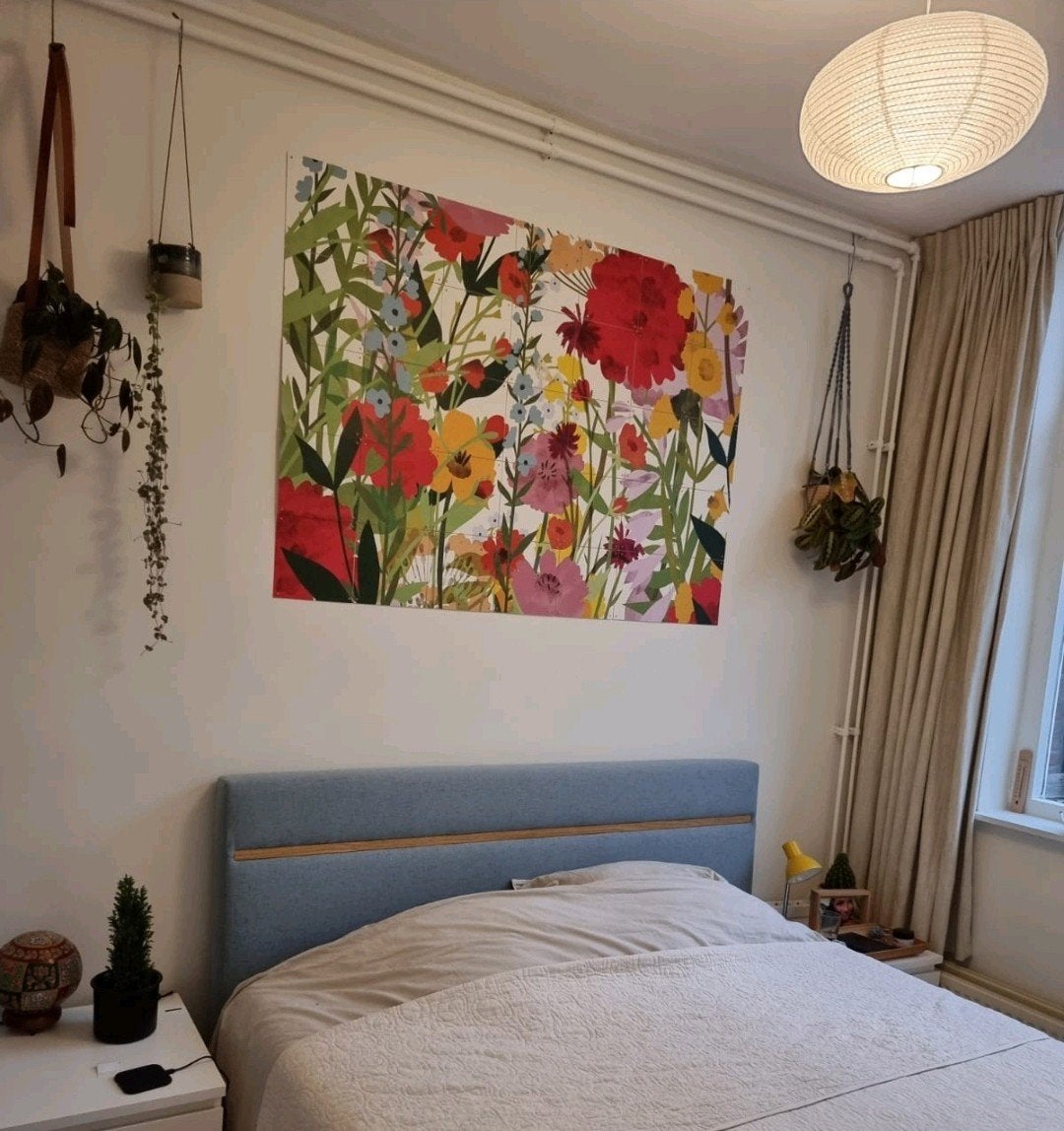 IXXI Flower Garden Light 140 x 100 cm met roze connectors, 100 cm, Ophalen of Verzenden, Kunststof, Met ophangsysteem