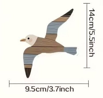 Wanddecoratie hout vogels zeemeeuw, Ophalen of Verzenden, Zo goed als nieuw