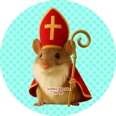 lf1053 luxe icing sinterklaas muis 20cm eetbare print, Ophalen of Verzenden, Nieuw, Taarten, Versiering