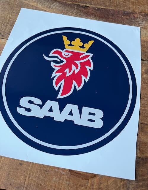 SAAB Sticker   +- 28 cm, Ophalen of Verzenden, Zo goed als nieuw, Auto's