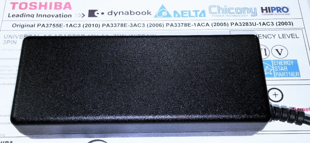 Toshiba PA3378E-1ACA 15V 5A 75W Adapter tip 6.3x3.0 oplader, Ophalen of Verzenden, Zo goed als nieuw, Toshiba Dynabook