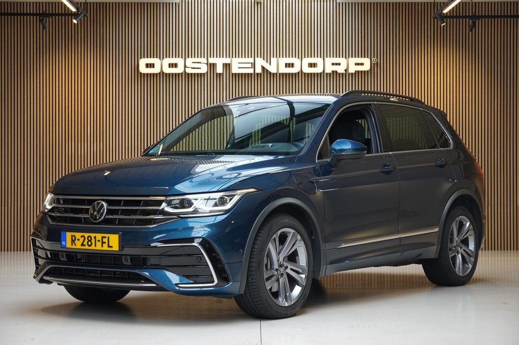 Volkswagen Tiguan 1.4TSI/245pk eHybrid R-Line|2021|Trekhaak|, Auto's, Volkswagen, 4 cilinders, Blauw, Alcantara, Hybride Elektrisch/Benzine