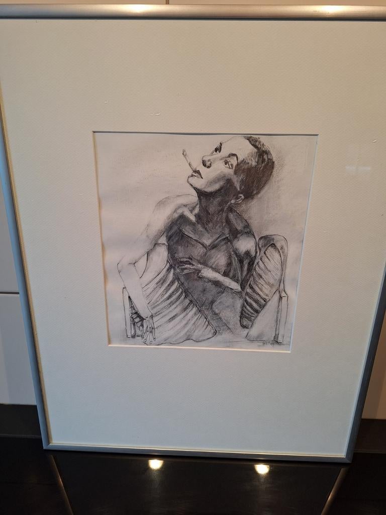 Ute Lemper Potloodtekening, Ophalen of Verzenden