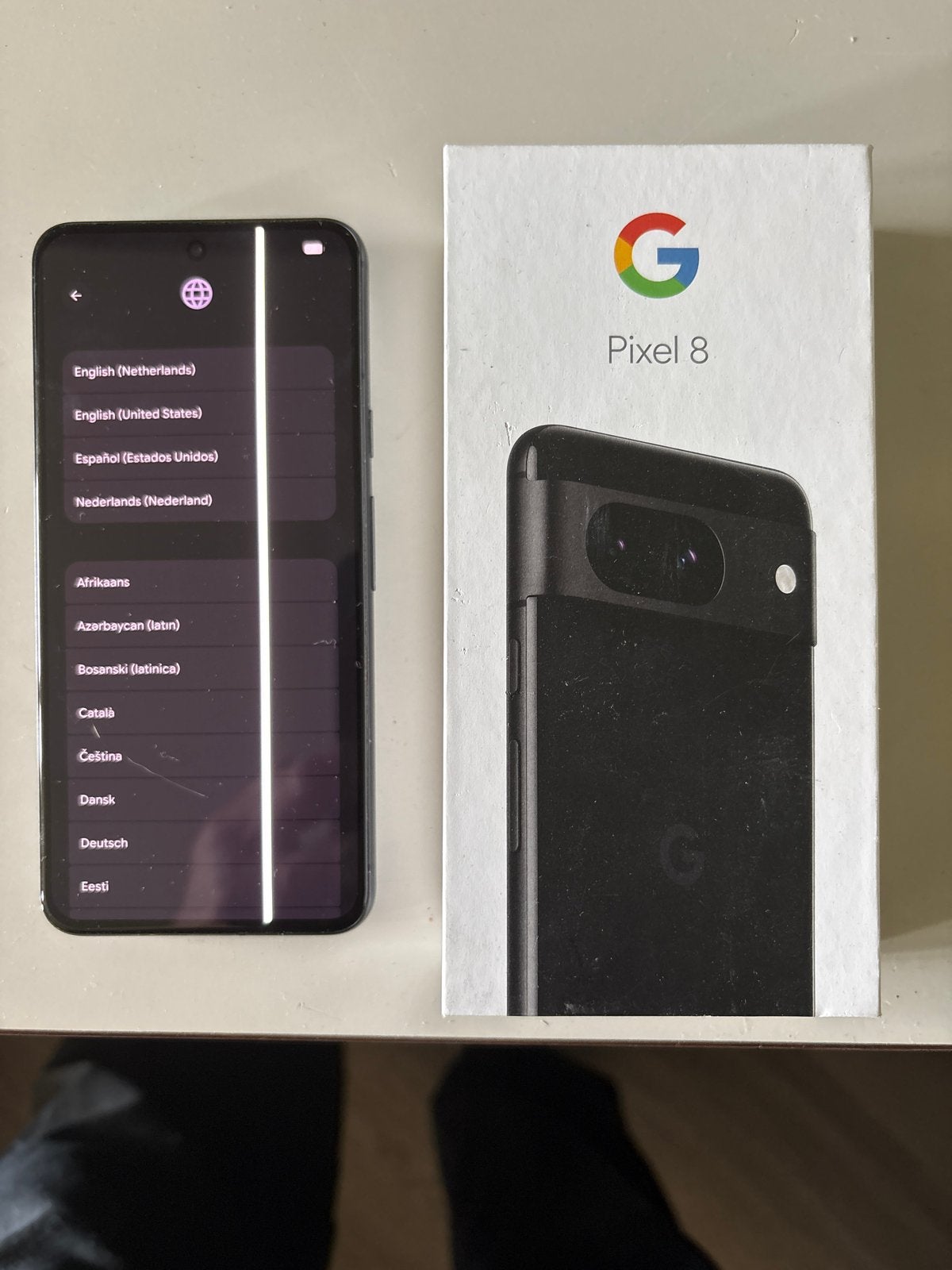 Google Pixel 8 -met doos