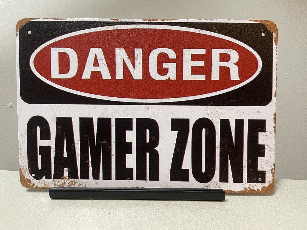 Danger Gamer Zone wandbord (Old Look), Www.pand50.nl, Nieuw, Ophalen of Verzenden, Printer 29B Coevorden