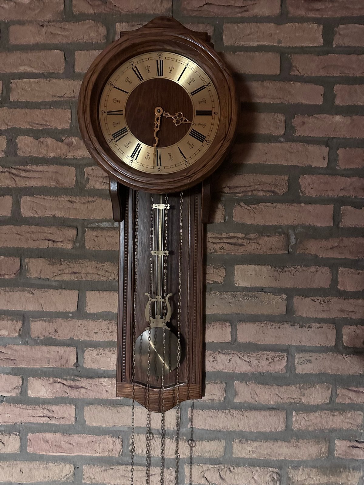 Klassieke wandklok met slinger - volledig werkend, Antiek en Kunst, Ophalen