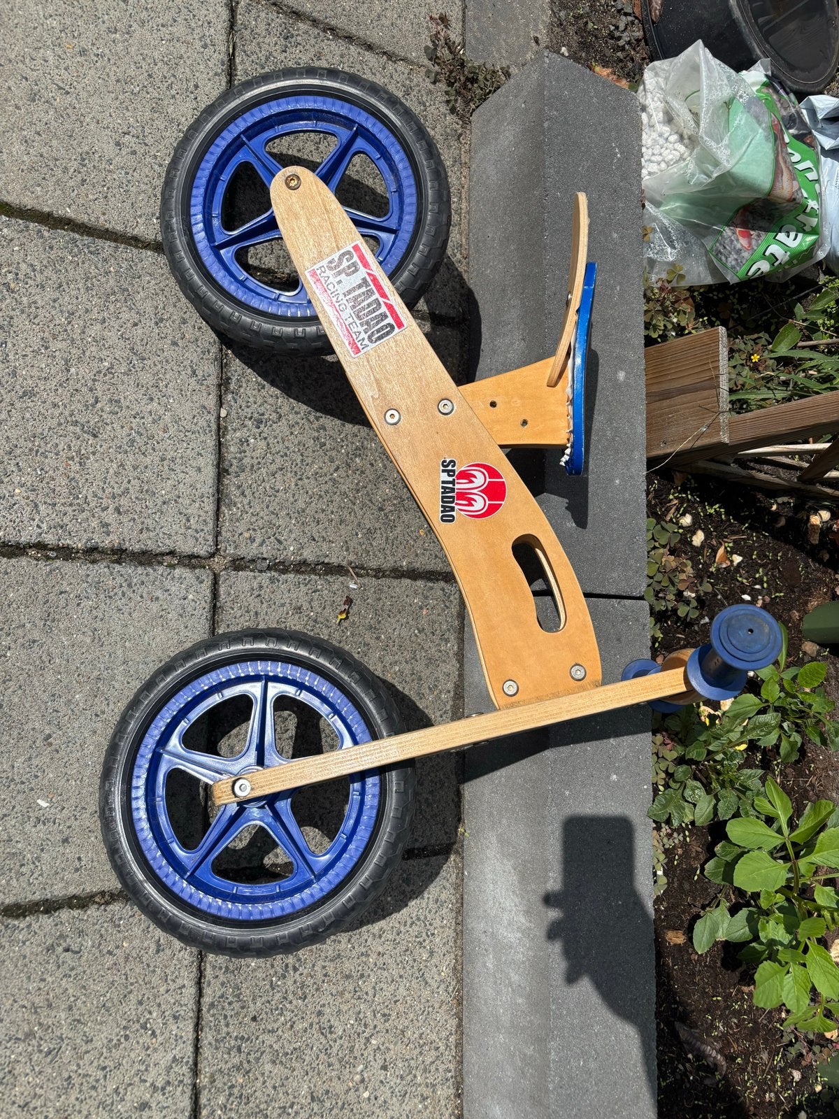 Houten loopfiets, Fietsen en Brommers, Fietsen | Kinderfietsjes, Ophalen, Gebruikt, 16 tot 20 inch