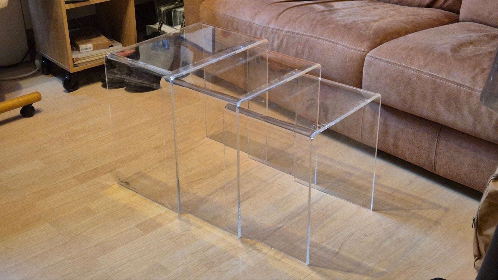 Ikea Plexiglas Transparante Nesting Tafeltjes, Ophalen, Minder dan 45 cm, Gebruikt, Modern, minimalistisch