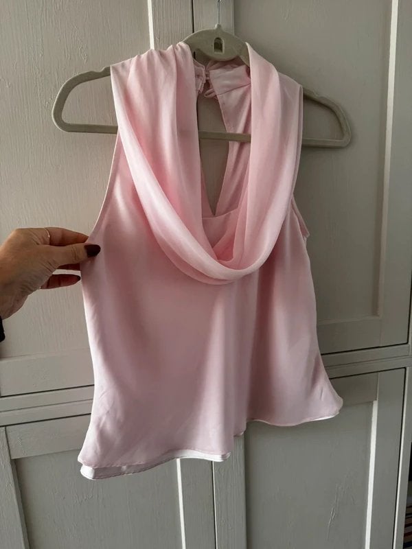 Ribkoff zachtroze luxe top mooi waterval decolleté maat 38, Maat 38/40 (M), Verzenden, Zo goed als nieuw, Roze
