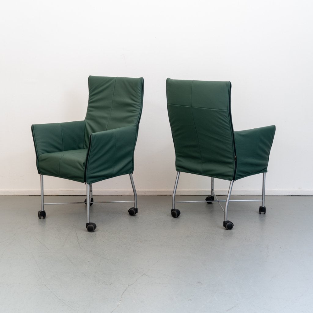 Montis Chaplin stoelen groen + verrijdbaar onderstel, Niet ingevuld, Zo goed als nieuw, Niet ingevuld, Niet ingevuld