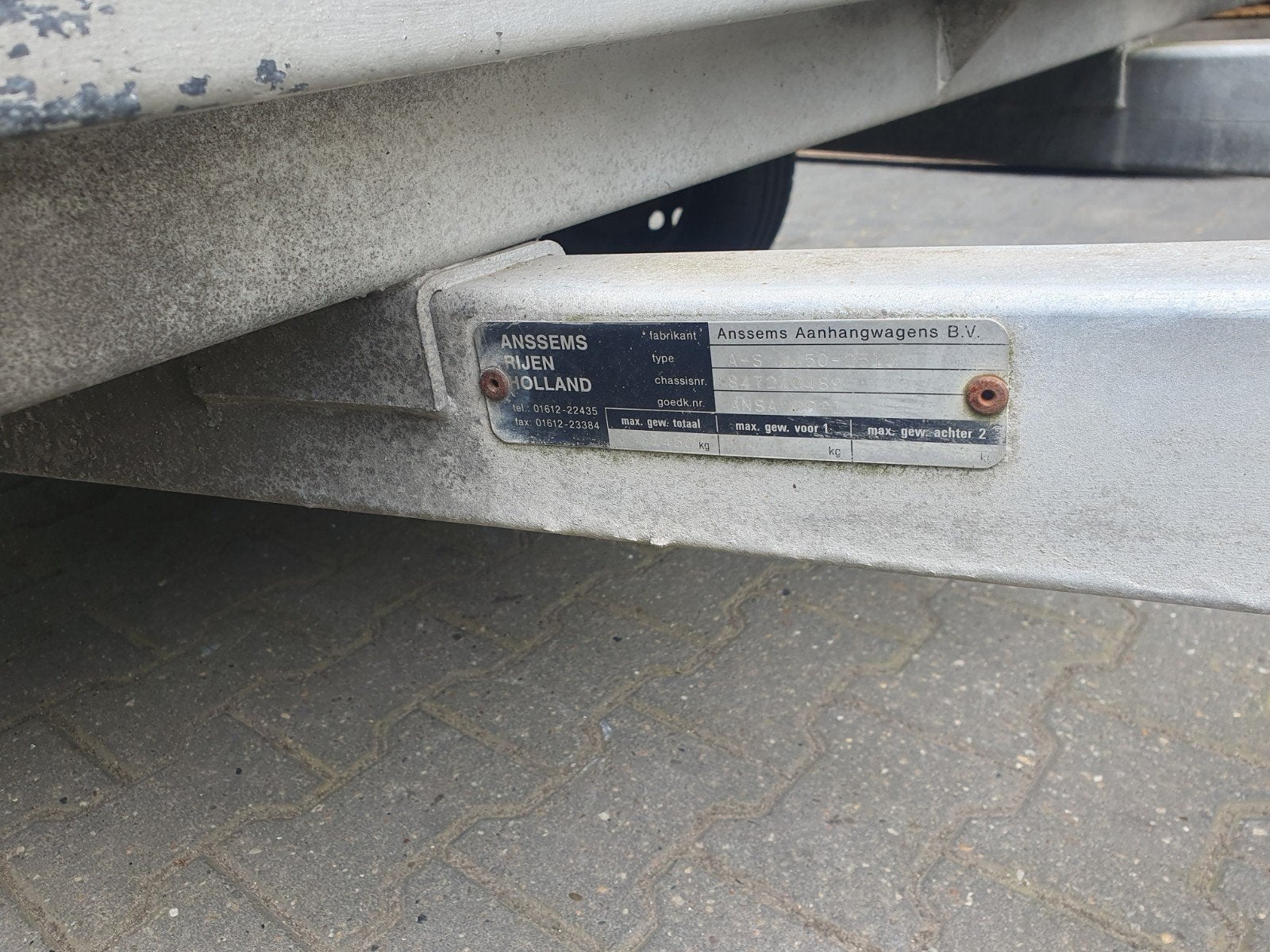 Anssems bakwagen 256x135 1450kg nu 750 marge, Auto diversen, Aanhangers en Bagagewagens, Ophalen of Verzenden