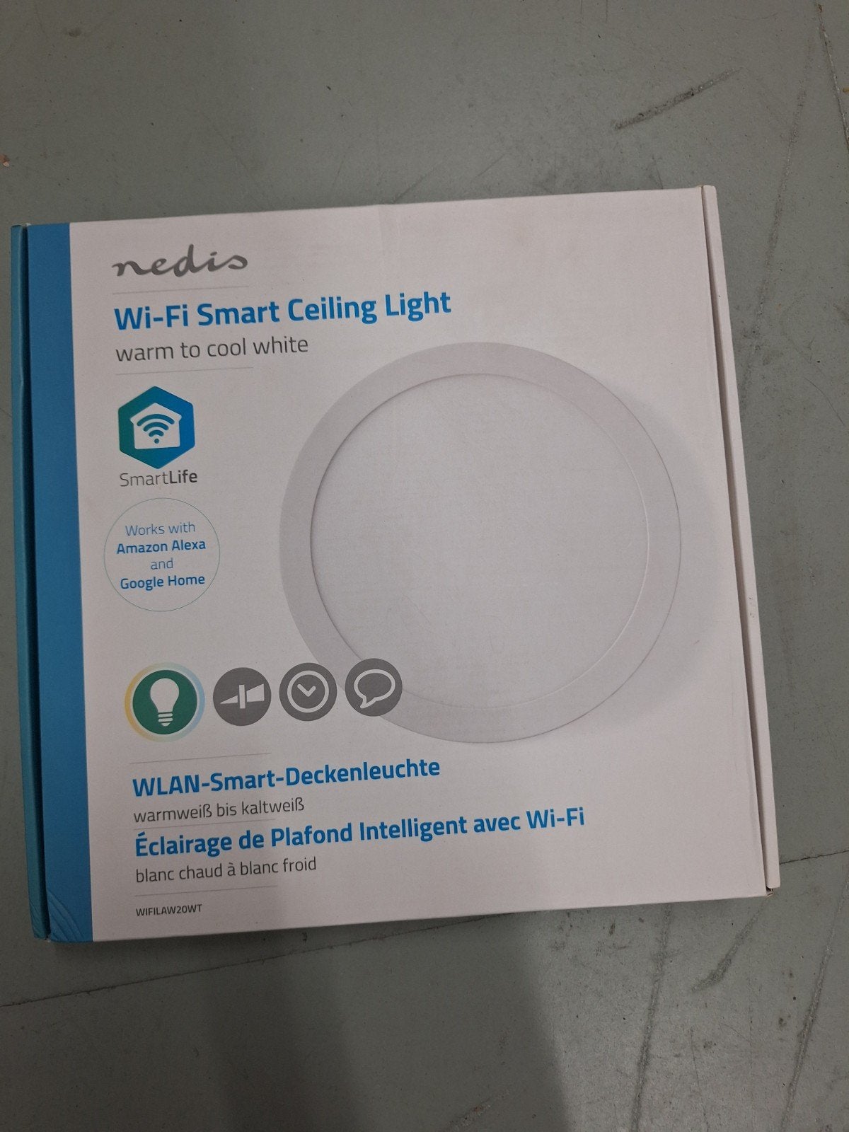 Nedis Wi-Fi Smart Plafondlamp - Warm tot Koel Wit, Nieuw, Dimbaar, Ophalen of Verzenden, Wit