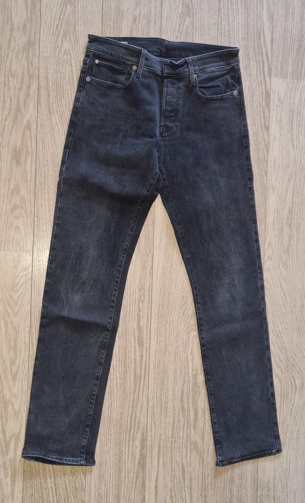 G-star jeans heren zwart straight 3301 maat W31/L36, G-Star Raw, Zwart, W32 (confectie 46) of kleiner, Ophalen of Verzenden