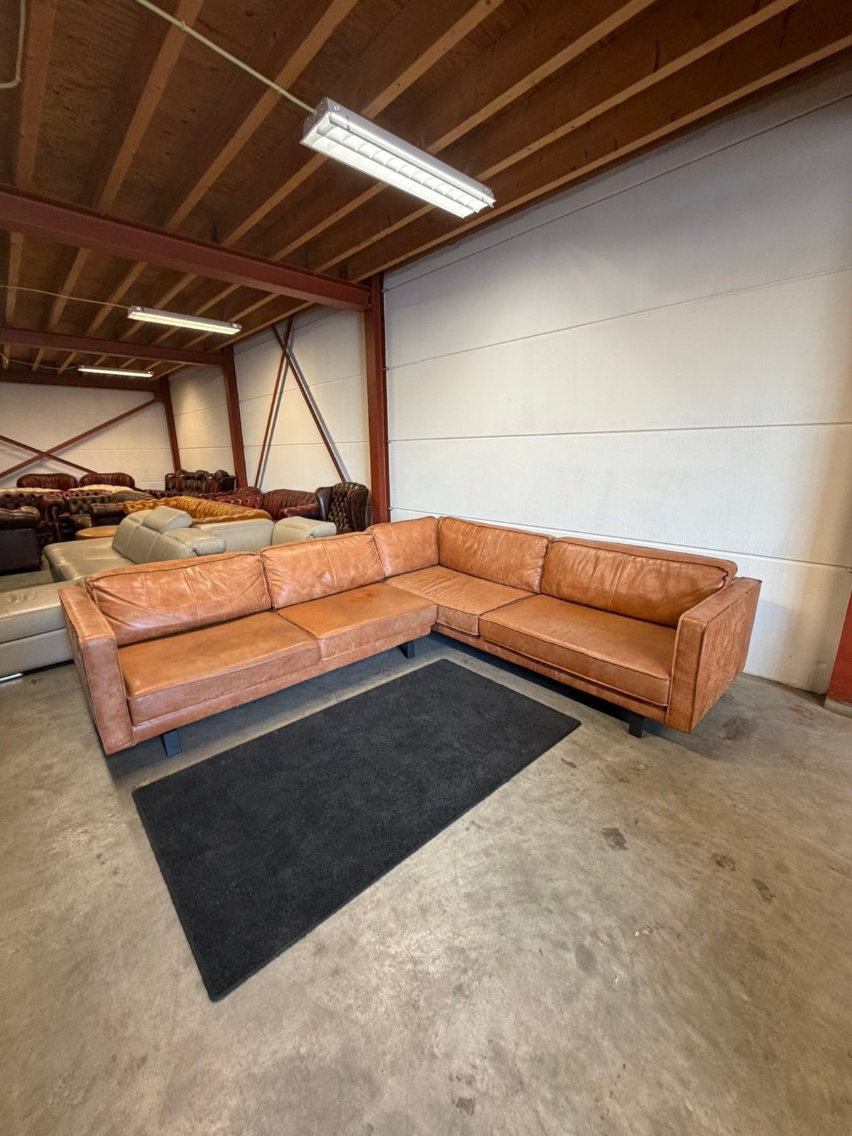 Cognac kleur leren hoekbank bank bankstel leer, 2871SK, Verzenden, Design, Mariansoliak8@gmail.com