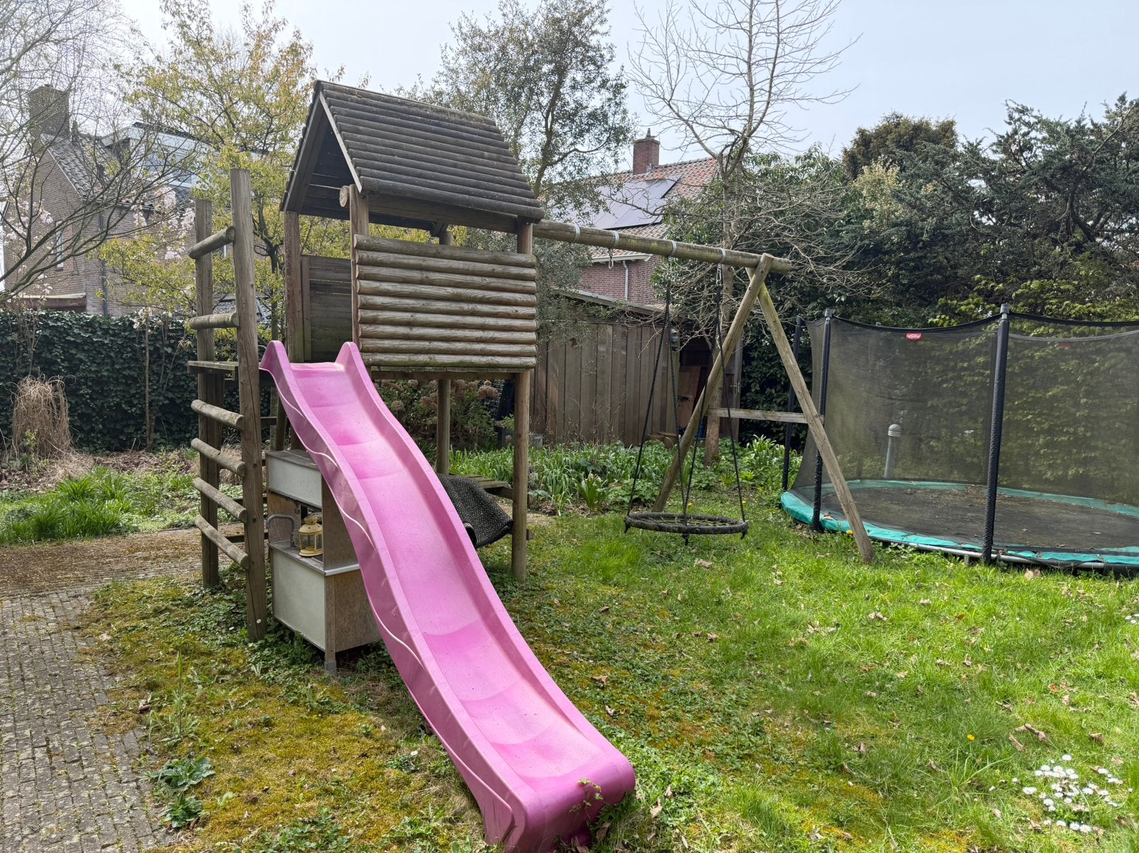 Houten speeltoestel, Kinderen en Baby's, Speelgoed | Buiten | Speeltoestellen, Ophalen, Gebruikt, Schommel