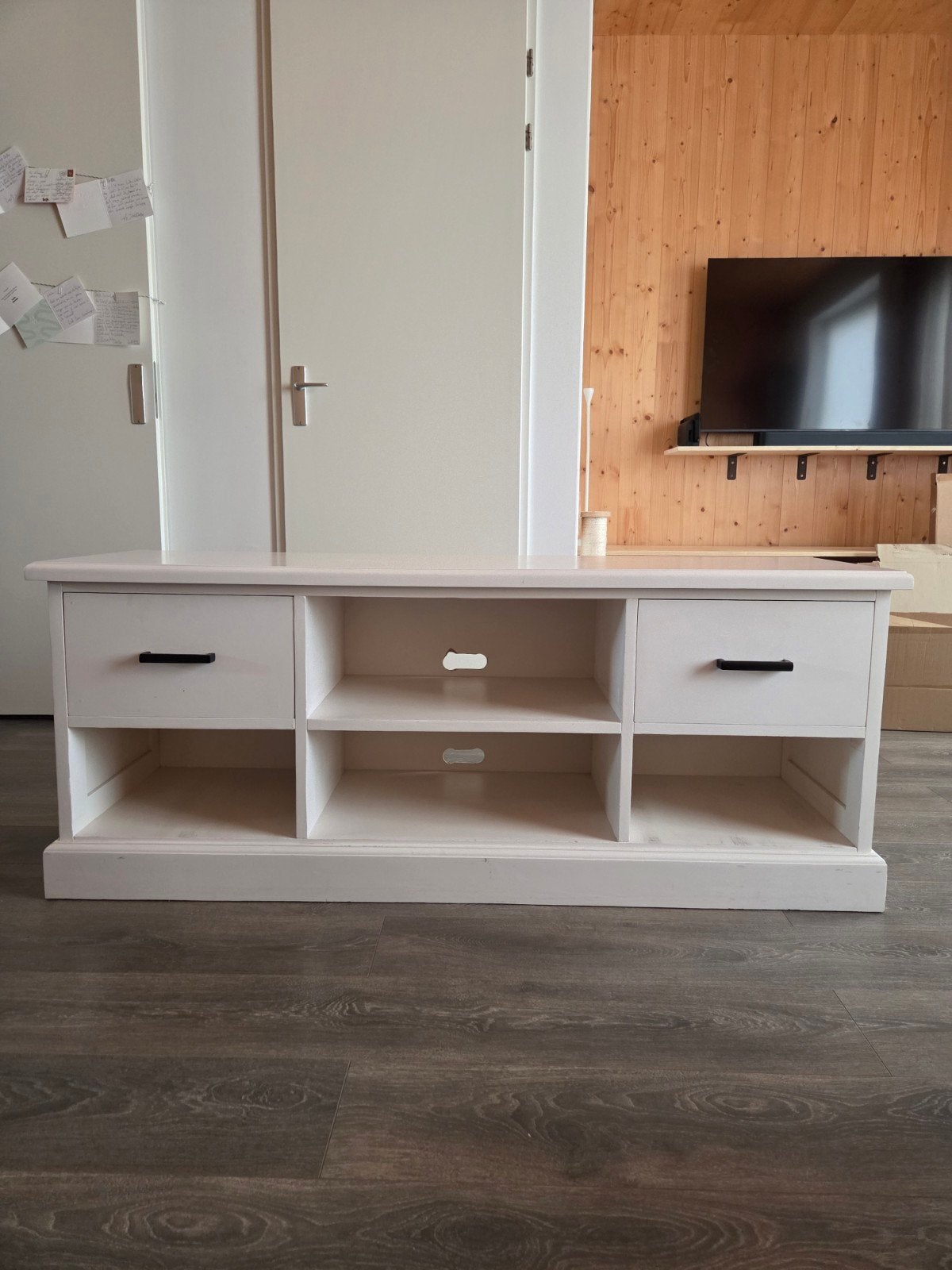 Tv kast, Huis en Inrichting, Ophalen, Gebruikt, 100 tot 150 cm, Modern Landelijk