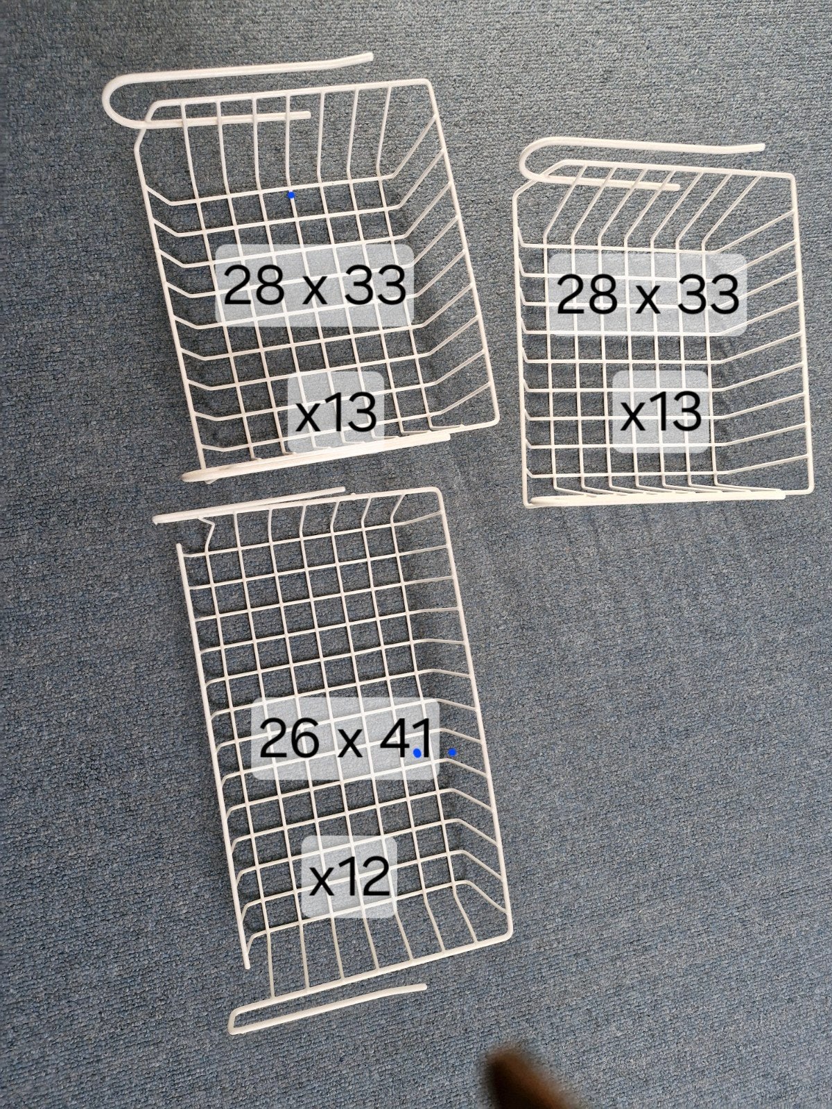 3 witte draadmandjes / kastmandjes voor extra opbergruimte, Ophalen of Verzenden