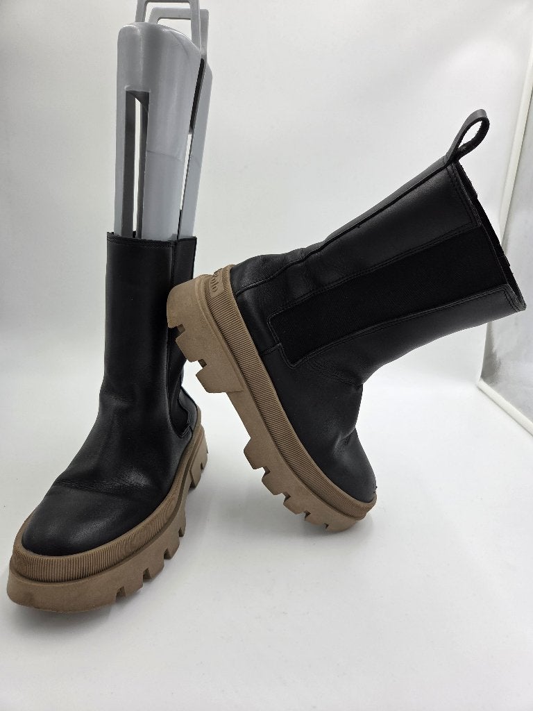 Marco Polo Chelsea Boots Zwart Beige Chunky Zool Maat 36, Ophalen of Verzenden, Zo goed als nieuw, Zwart