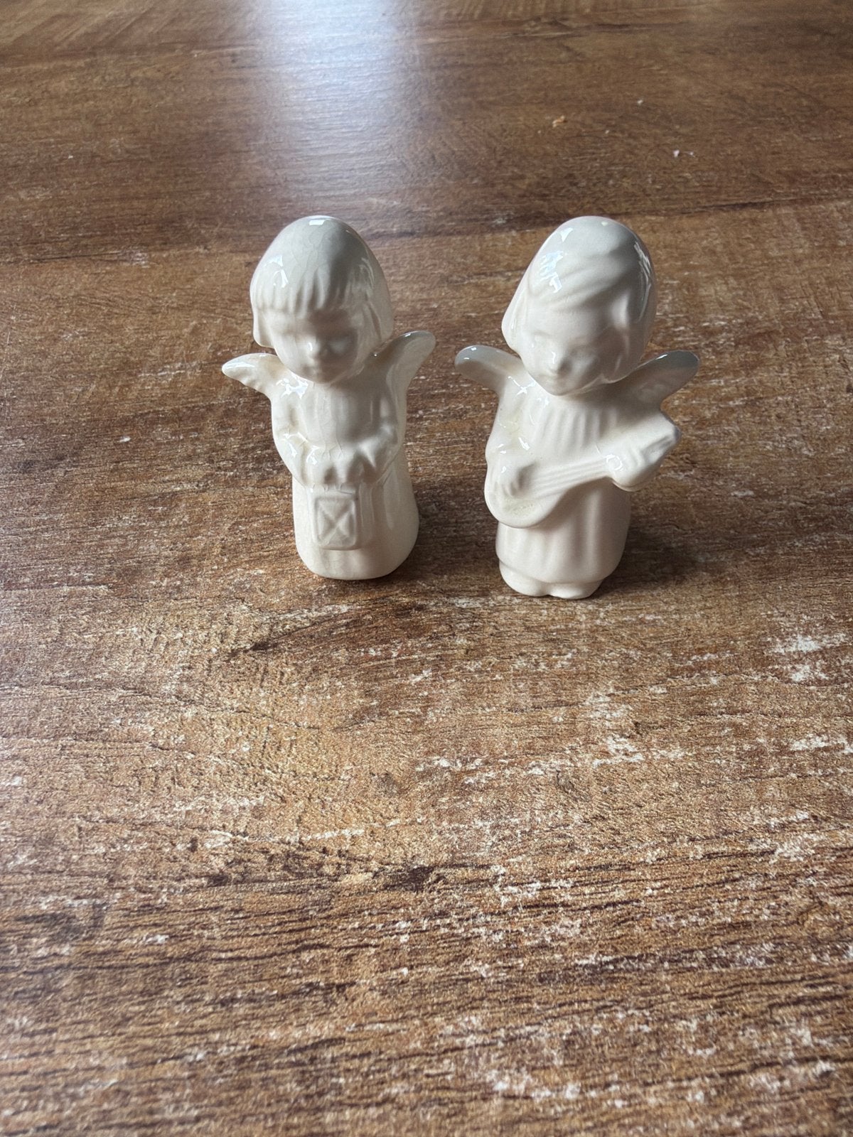 Goebel Engeltjes met banjo en lataarn  bisquit porcelein, Ophalen of Verzenden