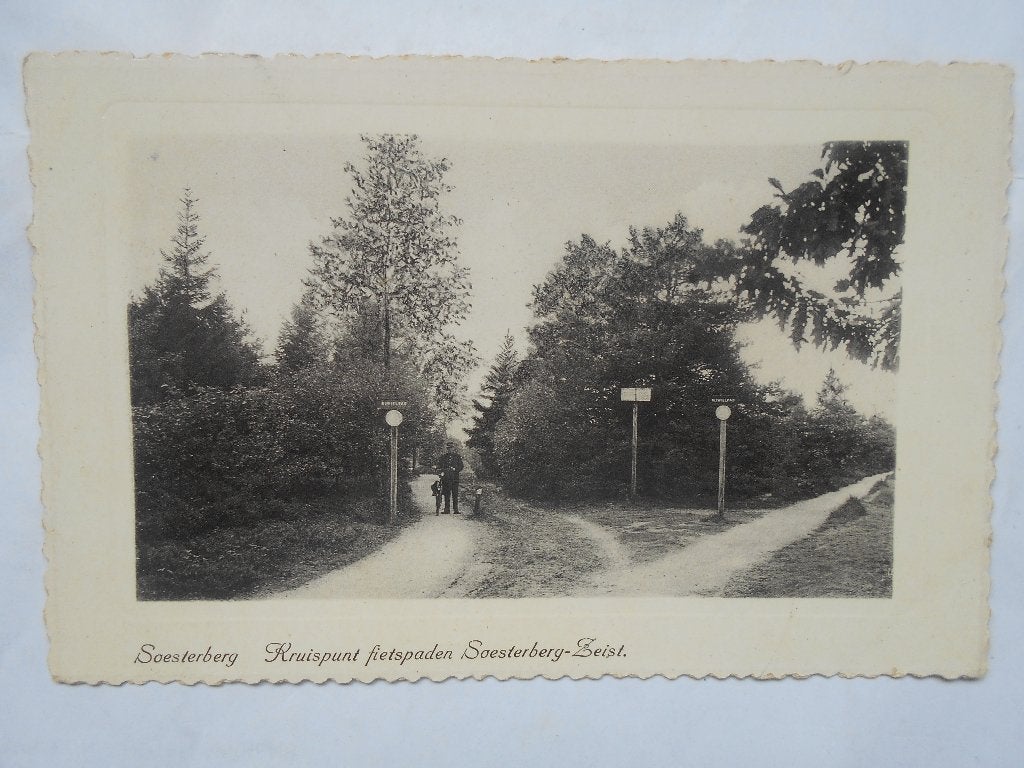 Soesterberg kruispunt fietspaden Soesterberg Zeist Politie, Ophalen of Verzenden, 1920 tot 1940, Gelopen, Utrecht